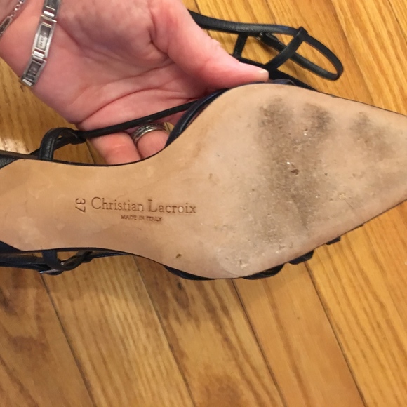 Christian Lacroix navy kitten heels, 37 - Picture 3 of 5
